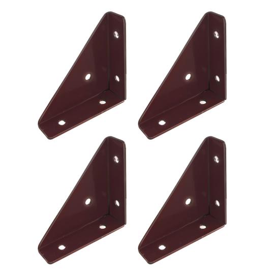 4Pcs 90 Degree Gusseted Angle Connector Brackets Rustproof Corrosion Resistant Gusset Corner Brace Fasteners