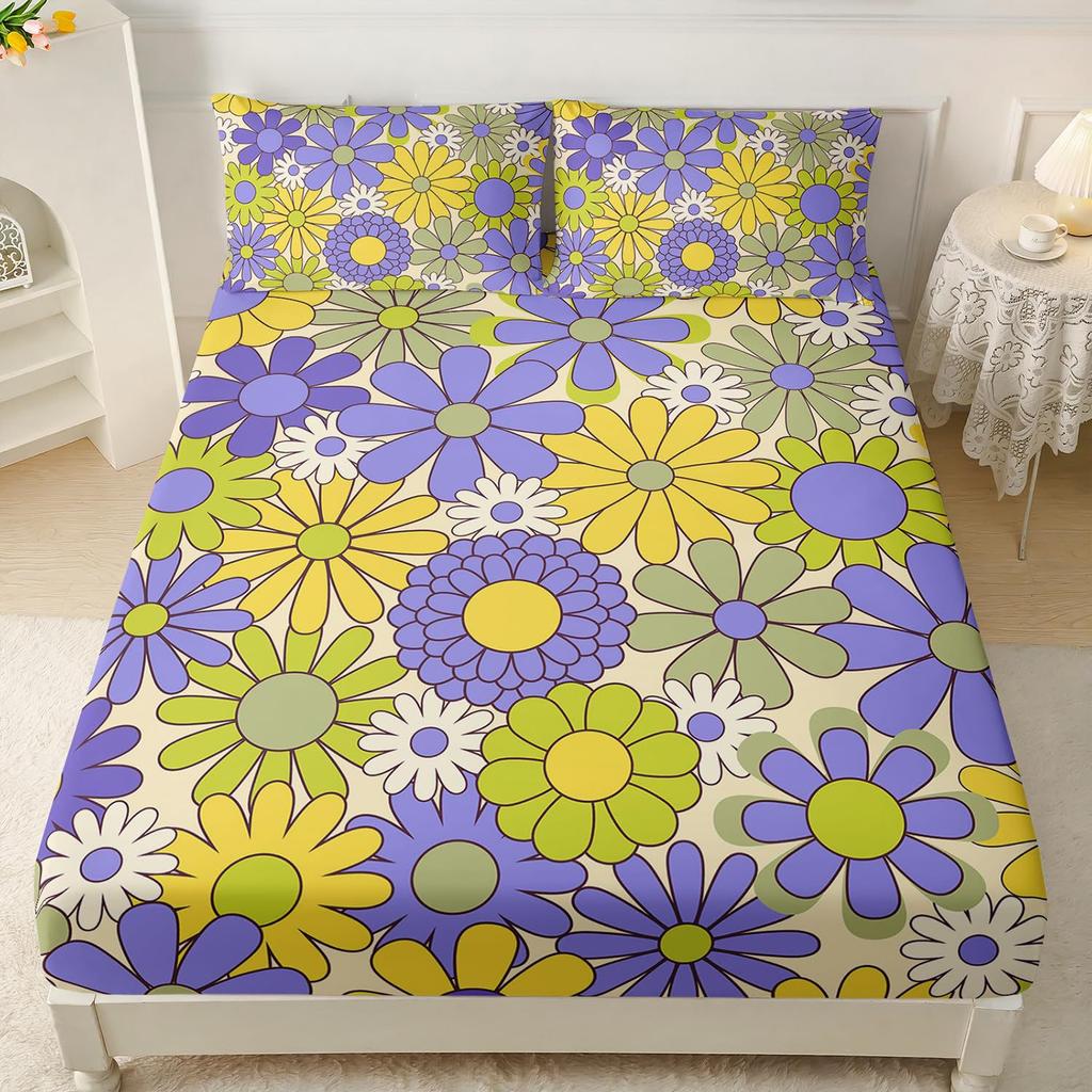 Подсолнух Исцеляющий Узор Простынь Трехпредметная Цифровая Печать Простынь Трехпредметная Простынь Детская Взрослая