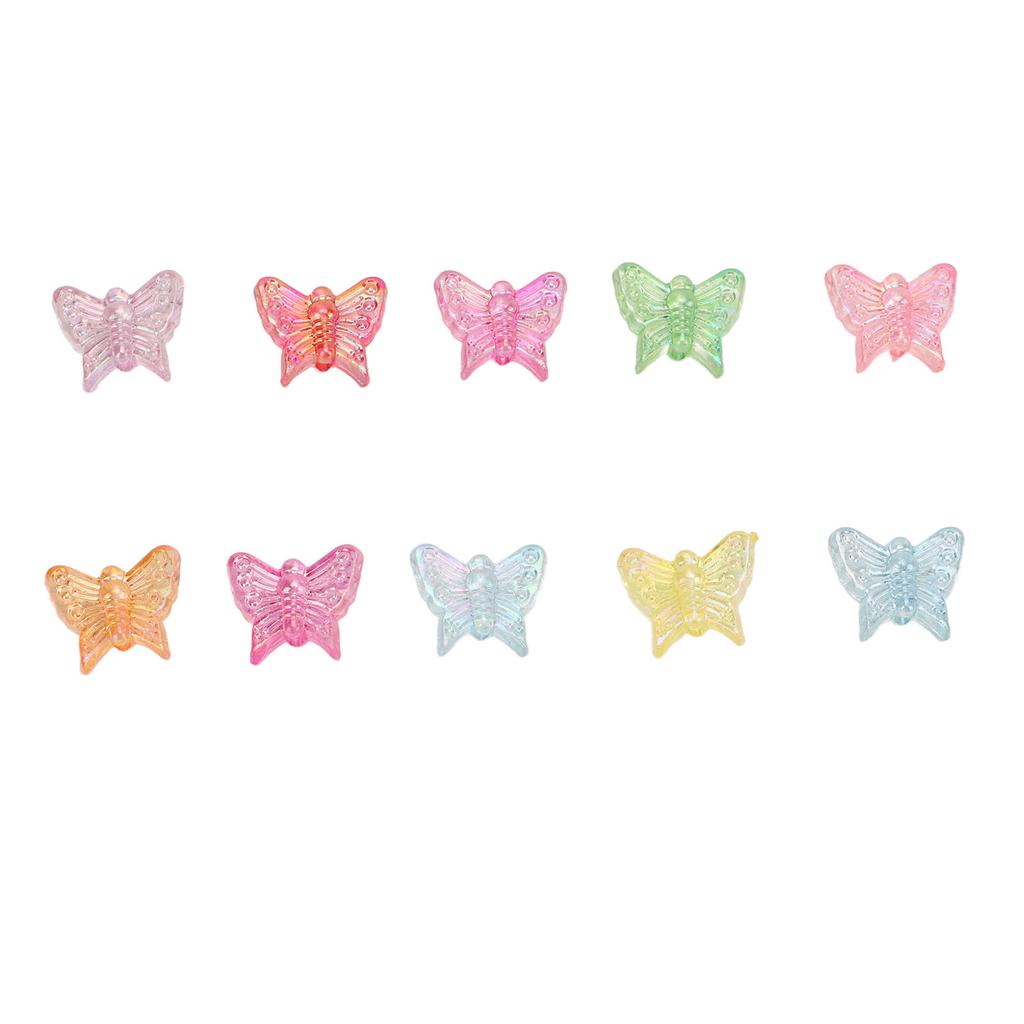 100pcs Butterfly Shape Beads Plastic Material Relaxing DIY Making Colorful Craft Beads for Jewelry