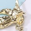 Carrier Pigeon Brooch Sparkling Rhinestone Decor Anti-rust Alloy Lightweight Bird Animal Formal Coat Suit Collar Decoration Jewelry Lady Clothes