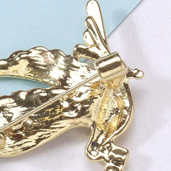 Carrier Pigeon Brooch Sparkling Rhinestone Decor Anti-rust Alloy Lightweight Bird Animal Formal Coat Suit Collar Decoration Jewelry Lady Clothes