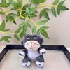 Cuddly Lucifer Cartoon Cat Plush Keychain Fun Gray Pink Brown Bag Pendant Charm