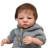 Adorable Simulation Reborn Baby Doll Levi Awake 19'' 49 Cm Soft Cloth Body Rebirth Doll Handmade 3D Painting Skin Veins Visible Bebe Newborn Doll Toys