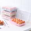 15 Grid Egg Storage Box Egg Box Tray with Lid Drawer Egg Carton PP Cases Refrigerator Cases Compartment Storage Egg Rack Support