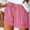Plus Size Women's Casual Loose Shorts Pants with Elastic Waist Drawstring and Pockets