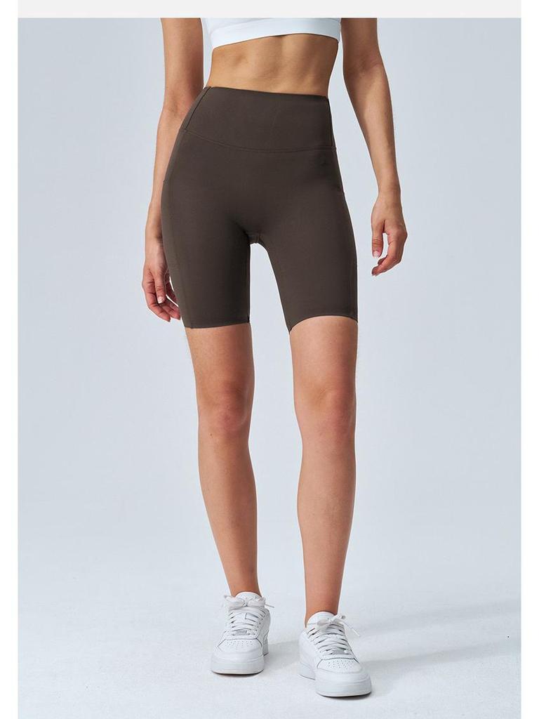 Double-Sided Tummy Control Shark Pants - Five-Pocket Hip Lift Cycling Leggings for Summer Yoga and Fitness