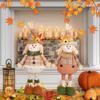 Thanksgiving Scarecrow Sunflower Maple Leaf Telescopic Doll Figurine