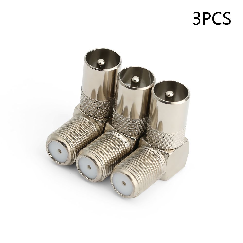90 Degree Converter Satellite Coax Connectors Aerial Male Adapter Right Angled F Female To TV Male