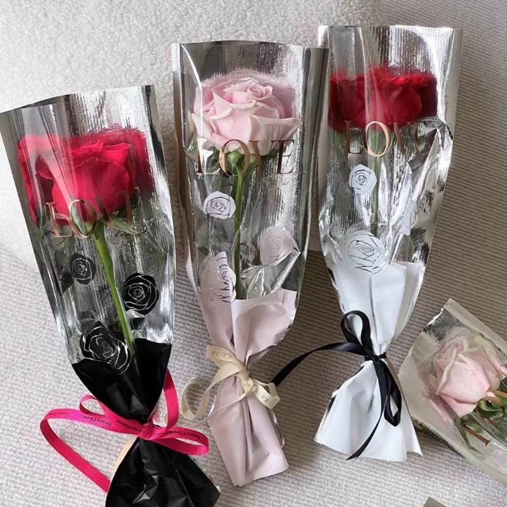 10Pcs Handmade DIY Bouquet Bag Waterproof Bouquet Packaging Bags Fashion Floral Wrappers  Weddings