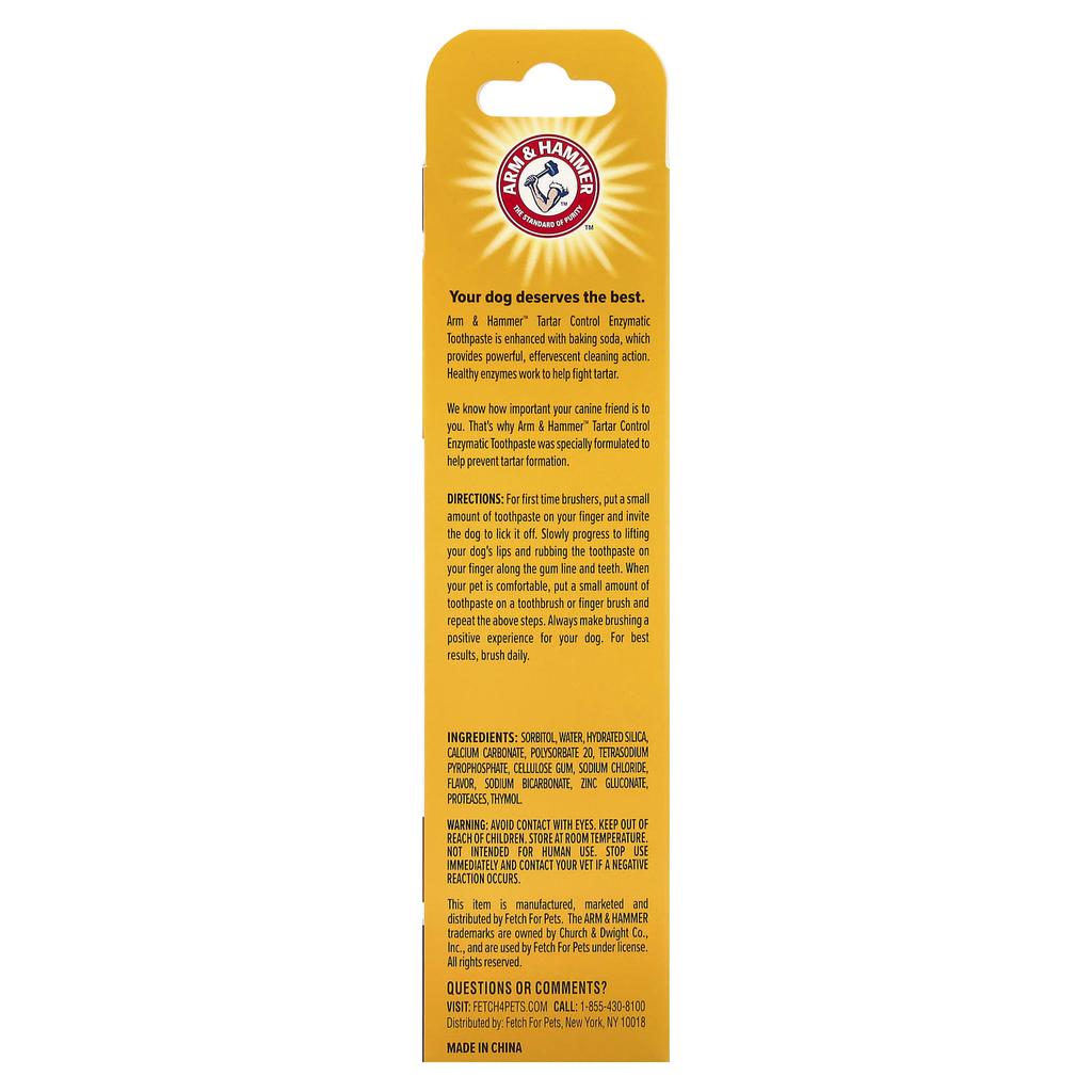 Arm & Hammer Tartar Control, Enzyme Toothpaste for Dogs, Beef, 67.5G(2.5Oz)
