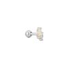 [October Birthstone] Opal Sparkle Barbell 925 Silver Single Piercing E047-07H