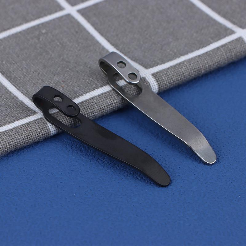 1Set 420 Stainless Steel Material Knife Back Clip With 3Pcs M2.5 Screws Pocket Waist Clamps For Knives Diy Make Accessories