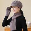 Женская осенне-зимняя вязаная кепка-утка из кроличьего меха для среднего и пожилого возраста