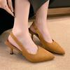 Ladies Shoes On Sale 2024 Fashion Slingbacks Women's Pumps Autumn Pointed Toe Shallow Solid Dress Stilettos or Thin Heels Shoes