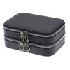 [Q9150] - Black 'Zip'n Go' Zipped Jewelry Box (2 Compartments) - 18x12x8 Cm