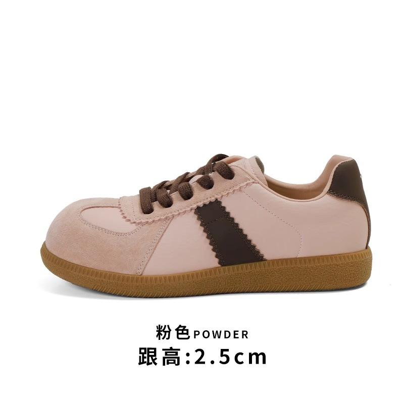 Retro German Training Shoes Women's Spring 2025 New Soft-soled Lace-up Casual Sports Board Shoes Trendy Versatile Little White Shoes