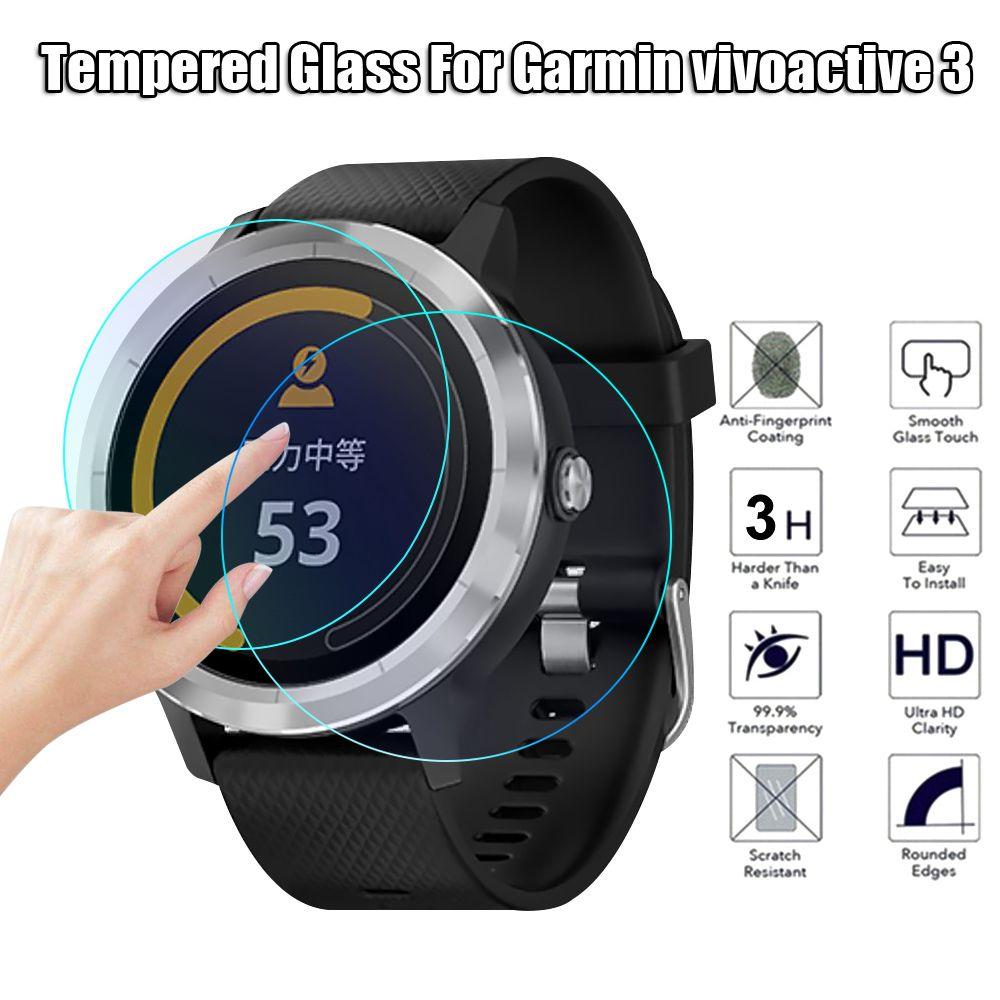 3pcs Smart Watch 2.5D HD Protective Films for Garmin Vivoactive 3 Screen Protectors Tempered Glass