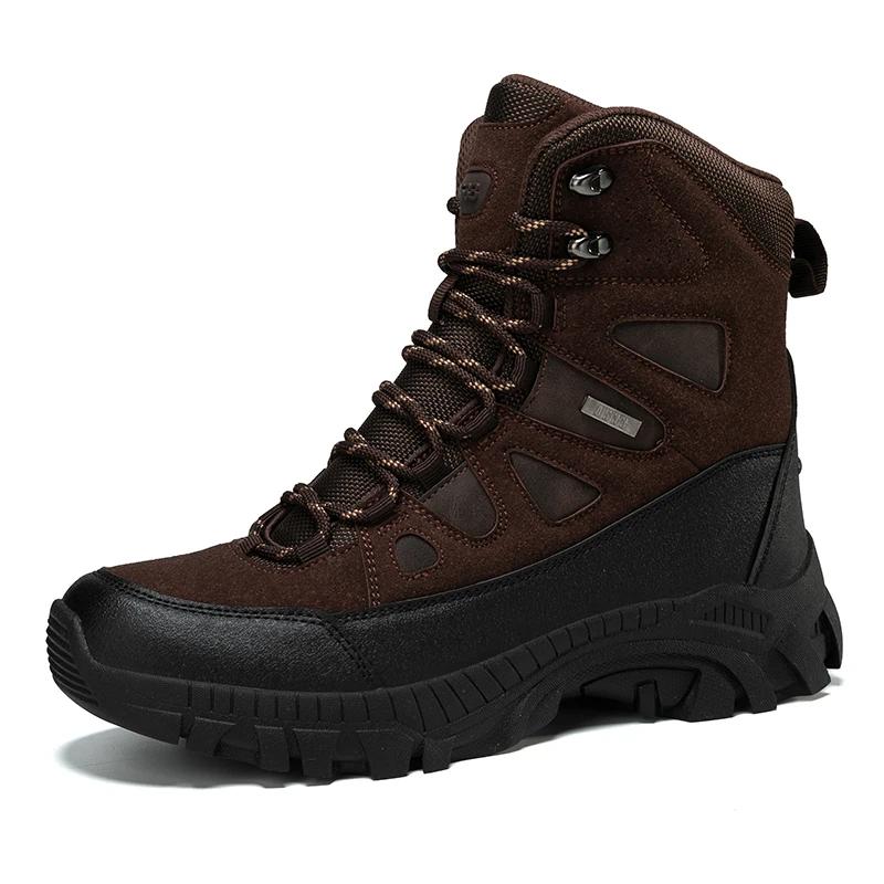 Hiking Shoes Men Shoes Outdoor Lace-Up Breathable Comfortable Casual Ankle Boots Men Anti-Slip Shock-Absorbing Combat Boots Men