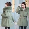Wear One Dress and Three Women's Medium and Long Removable Slim-fitting and Thin Cotton Clothes, Winter Fashion Warm Jacket