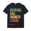 Mens Funny Vintage Shirt Husband Dad Engineer Retro T-Shirt Top T-Shirts Comfortable Oversized Men Tees Comfortable