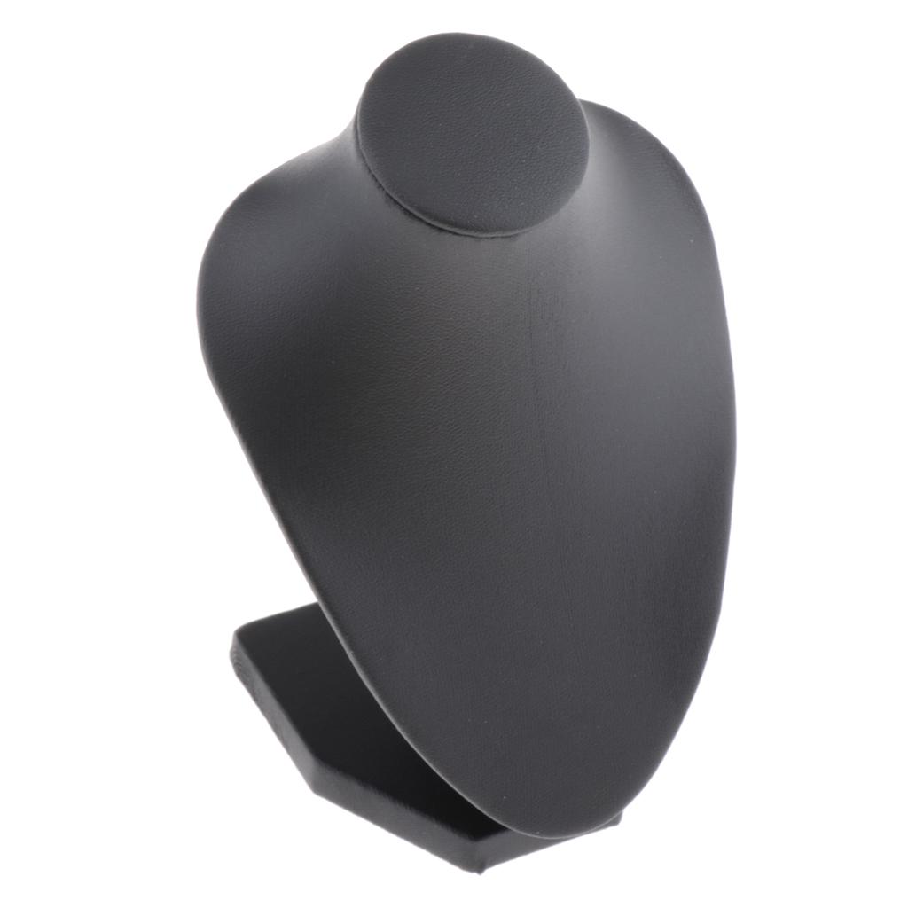 Velvet Necklace Bust Display Stands Pendant Chain Jewelry Rack Black