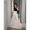 White High Waist Wide-Leg Flare Jeans for Women - Slimming Autumn 2024 Style