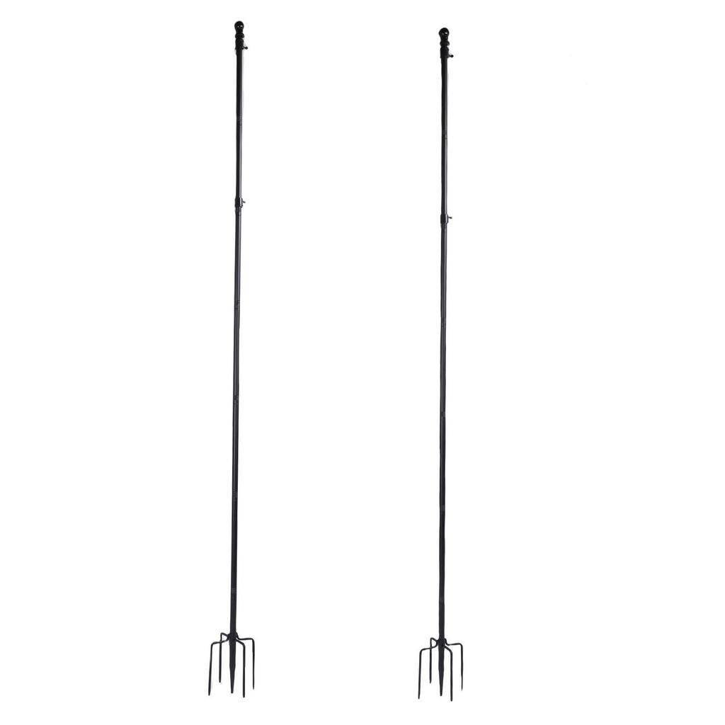 Ground Flag Pole 10 FT Thickened Stainless Steel Outdoor Flagpole with 5 Prong Base for Garden Yard