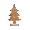 Sapin De Noël - Marron - 5 X 31 X 15 Cm - Bois - Finition Argentée