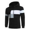 Men Winter Hoodie Pullover Colorblock Long Sleeves Drawstring Hooded Keep Warm Soft Mid Length Spring Hoodie for School