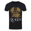 Queen T-Shirt Gold Crest Rock Band Official Black New
