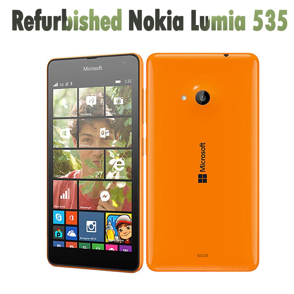 90% New Refurbished Nokia Lumia 535 Original Quad Core Dual SIM/single Sim Unlocked Mobile Phone Window Cellphone