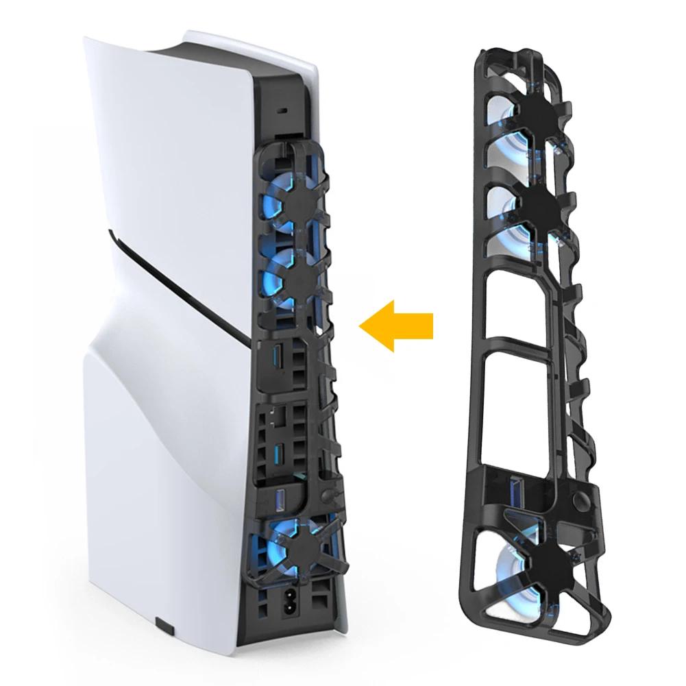 Верхний охлаждающий вентилятор для консоли PS5 Slim со светодиодной подсветкой RGB, радиатор игрового хоста, верхний пылезащитный вентилятор для рассеивания тепла для Sony PS5 Slim