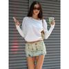 European and American Hot Girls Fashion Temperament Diagonal Shoulder T-shirt, Autumn and Winter New Off-the-shoulder Asymmetric All-match Blouse