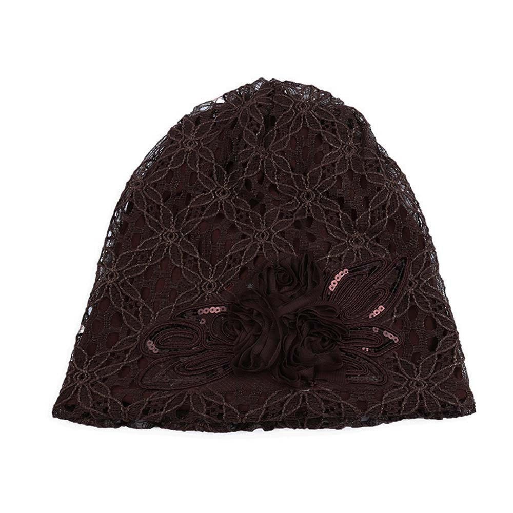 Women Lace Flower Slouchy Baggy Head Cap Chemo Beanie Cancer Hat Turban