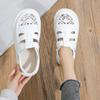 Fashion Hollow Out Baotou Sandals Female Breathable Soft Comfort Flat Sandals Female Retro Casual Shoes Platform Versatile Sneaker 2024