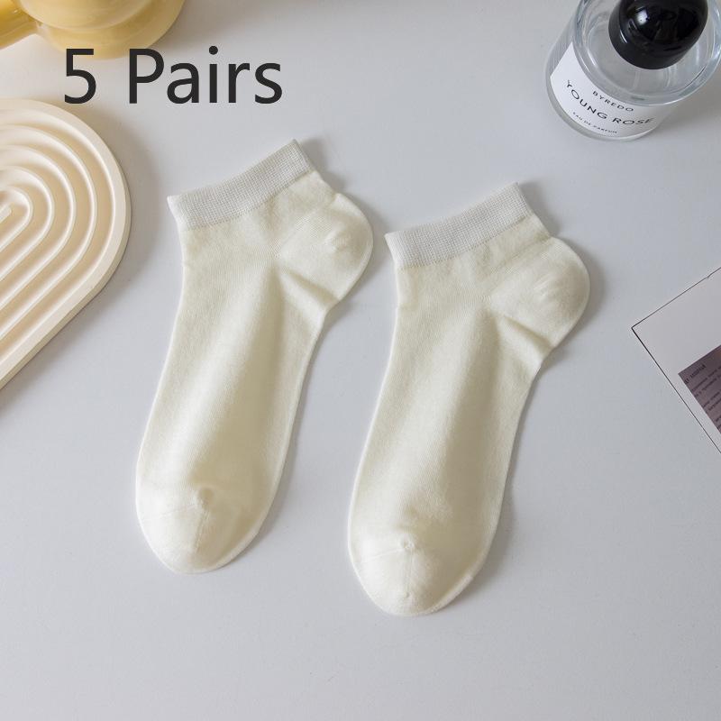 5 Pairs of Mulberry Silk Socks Women's Summer Thin Socks Sweat Absorbent Breathable Anti-pilling Anti-odour Antibacterial Boneless Socks