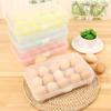 15 Eggs Refrigerator Egg Holder with Lid Deviled Egg Tray Storage Box Dispenser Stackable Plastic Container Kitchen Egg Holders