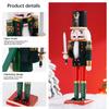 30cm Christmas Nutcracker Wooden Nutcracker Ornament Soldier Figure Handcraft Doll Toy Home Office Desktop Xmas Decoration Gift