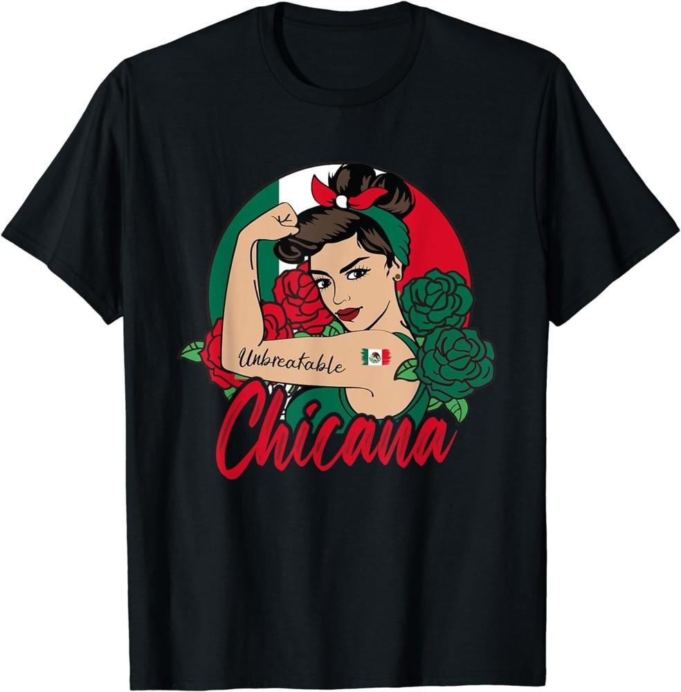New Limited Chicana Mexico Girl Mexican Mujer Mexicana Flag T-Shirt Tops Tee