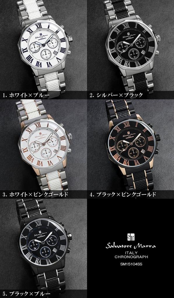 Watch Chronograph Water Resistant To 10 ATM Business Formal Italian Brand Limited Model SM15104 X Pink [Salvatore Mara] Men's (White Gold) [Item]