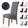 High Back Solid Color Chair Cover XL Size High Elasticity Smooth Fabric Chair Covers for Dining Room Kitchen Stretch Home Decor