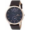 Hunter Multi-Function Watch, Navy Dial, Stainless Steel, Dark Brown Leather, 44mm, Men's, 1791605