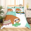 Cartoon Animals Duvet Cover Cute Giraffe Monkey Tiger Elephant Bedding Set Lovely Wildlife Comforter Cover Polyester Quilt Cover
