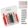 100PCS Schottky Diode Kit 1N4007 1N4148 1N5408 1N5819 1N5822 1N4001 1N4004 1N5404 FR107 FR207 Rectifier Diode Fast Switching