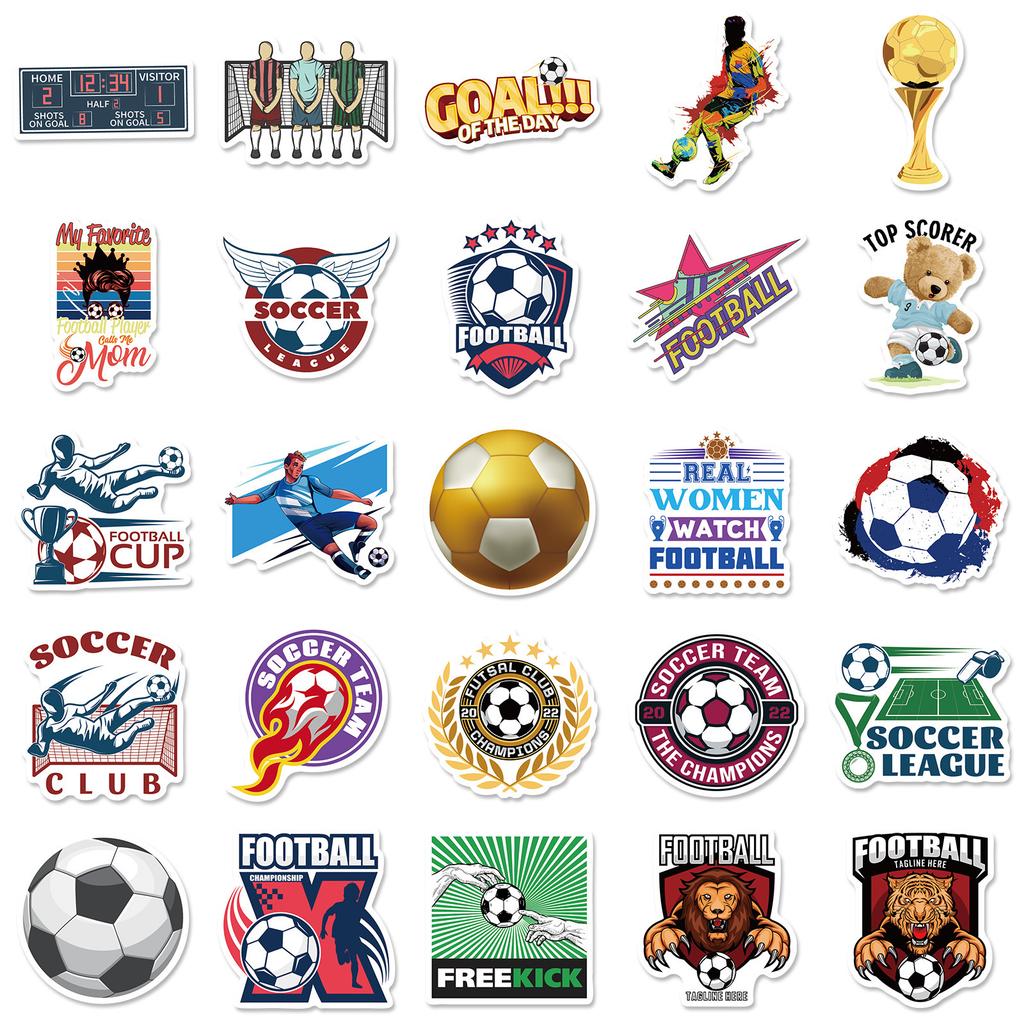 50 New Football Stickers Cartoon Luggage Stickers Decoration World Cup Football Stickers