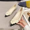 Fashion FHC New Women Flower Low Heels,Soft Leather Office Lady Work Shoes,Slip On,Shallow Out,Pointed Toe,35-40,Beige,Khaki,Dropship