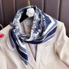 Literary Fashionable New Square Scarf Simulation Silk Silky Scarf Binding Silky Scarf Decorative Headscarf Scarf