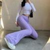 2022 Summer Y2k Pants Fashion Solid Color High Waist Womens Elastic Waist Casual Flare Pants Mujer Pantalones 20195