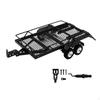 RC Trailer with Hook Hitch Double Axle Accessories Professional High Performance Metal Flatbed