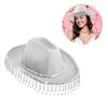 Fringed Diamond Cowboy Hat for Women Teens Carnivals Party Hat Lady Bachelorette Party Headwear Photography Accessories